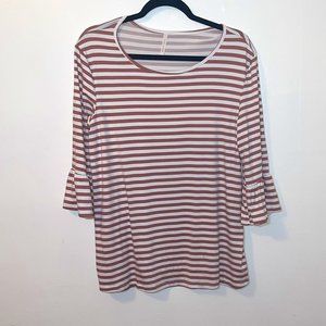 Lime N Chili Mauve/White Striped Blouse, L